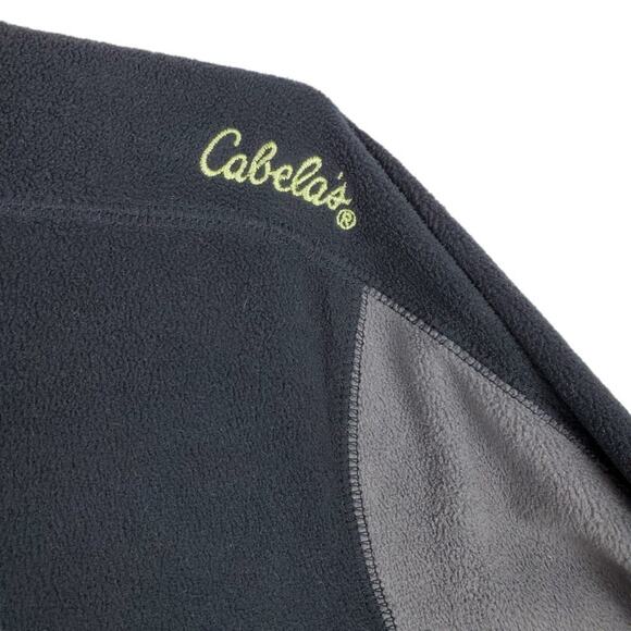 Cabelas Fleece 1/4 Zip Mock Neck Pullover Sweater Warm Mens XL Zip Pockets Gray - Picture 2 of 7